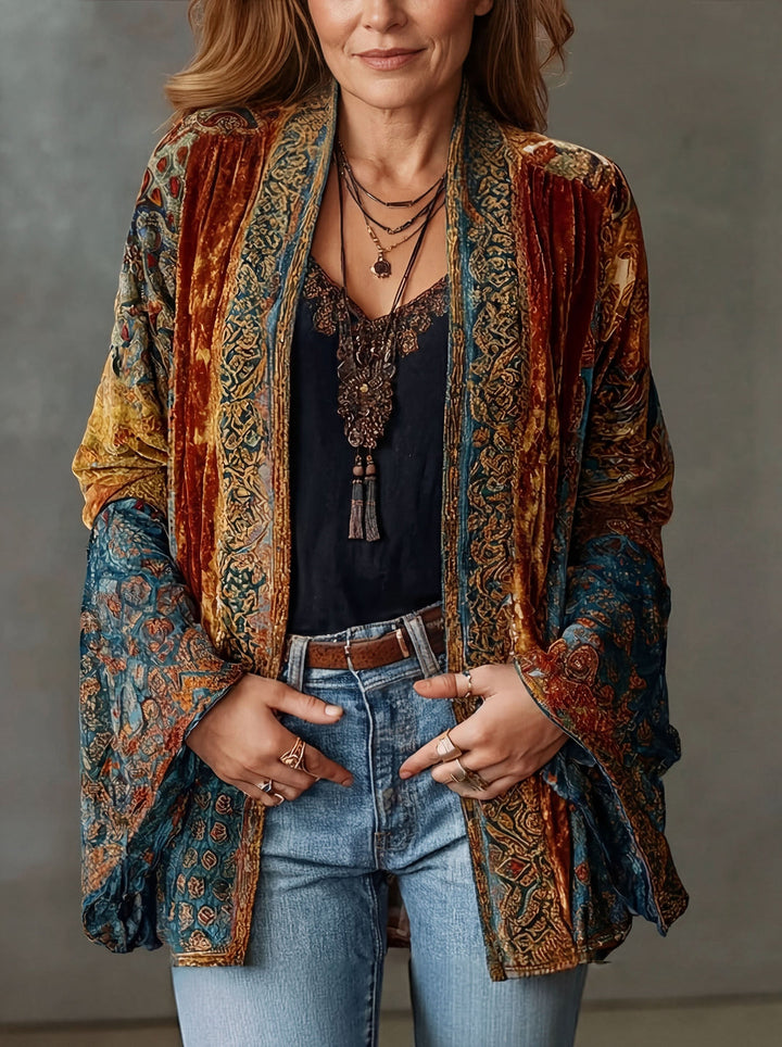 Women’s Boho Lightweight Jacket with Open Front