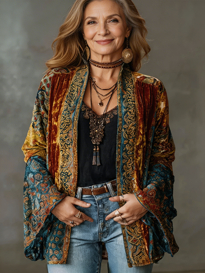 Women’s Boho Lightweight Jacket with Open Front