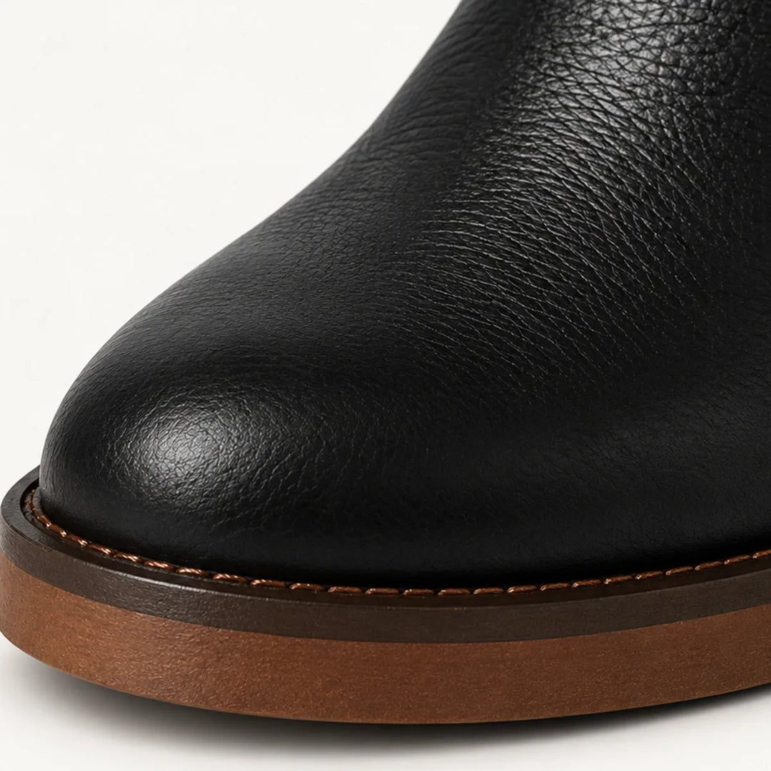 Women’s Casual Block Heel Boots with Side Zip