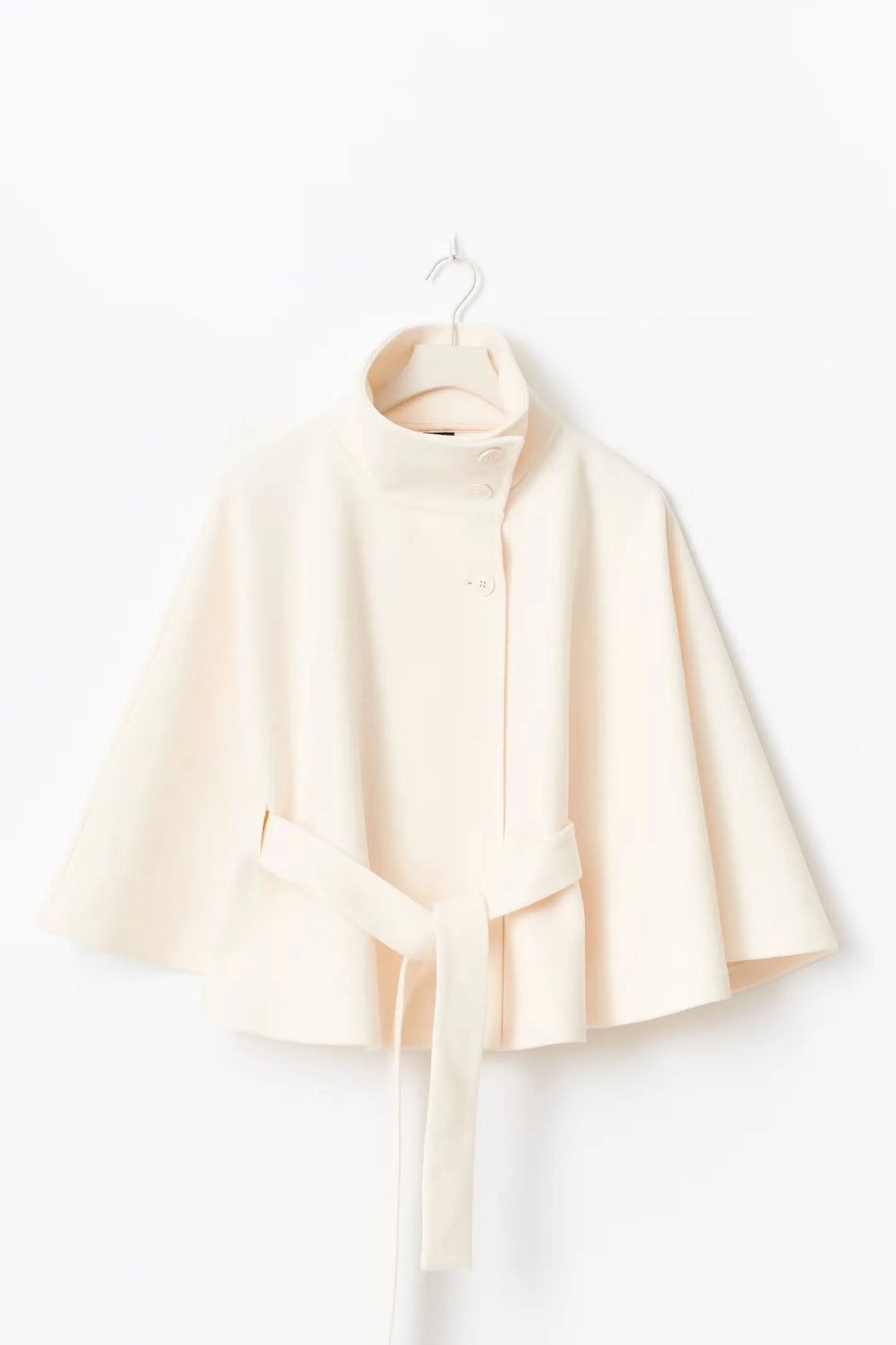 Women’s Casual Cape-Style Winter Jacket with Tie Belt