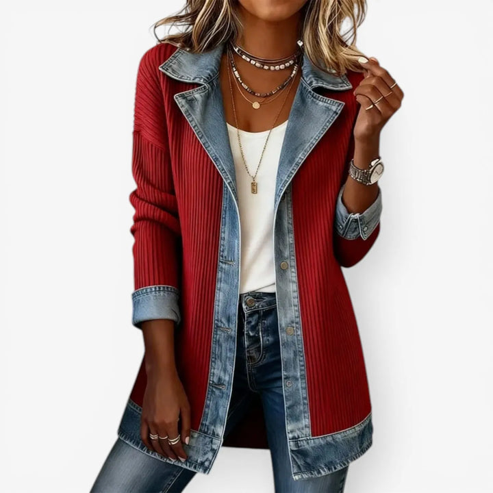 Women's Casual Denim Jacket with Button Closure