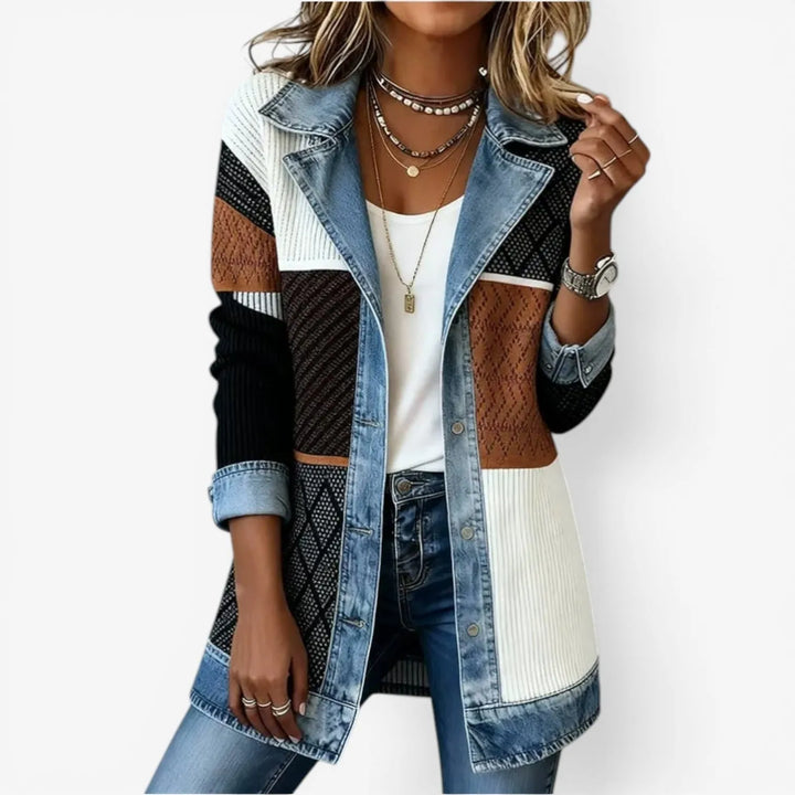 Women's Casual Denim Jacket with Button Closure