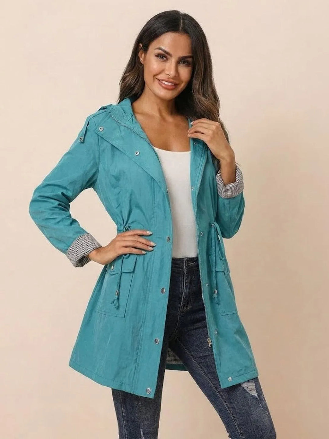 Women's Casual Hooded Jacket with Waterproof