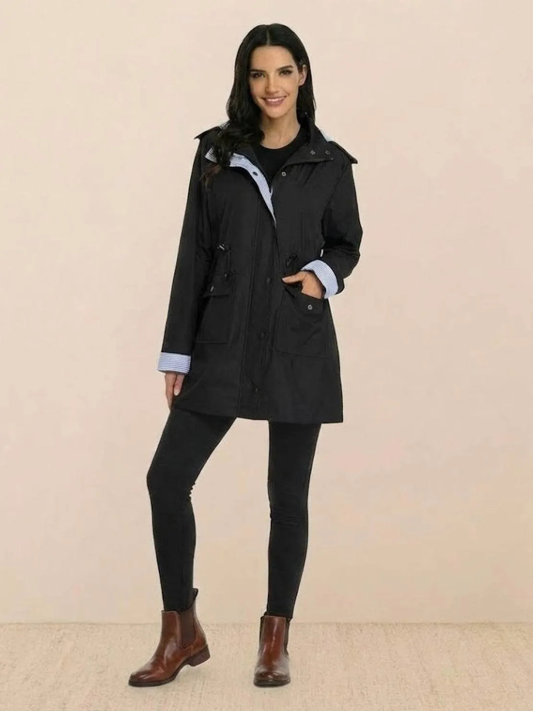 Women's Casual Hooded Jacket with Waterproof