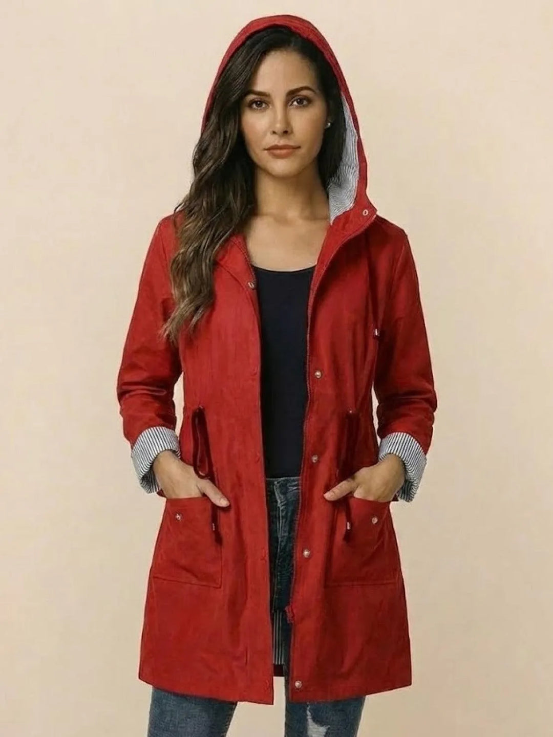 Women's Casual Hooded Jacket with Waterproof