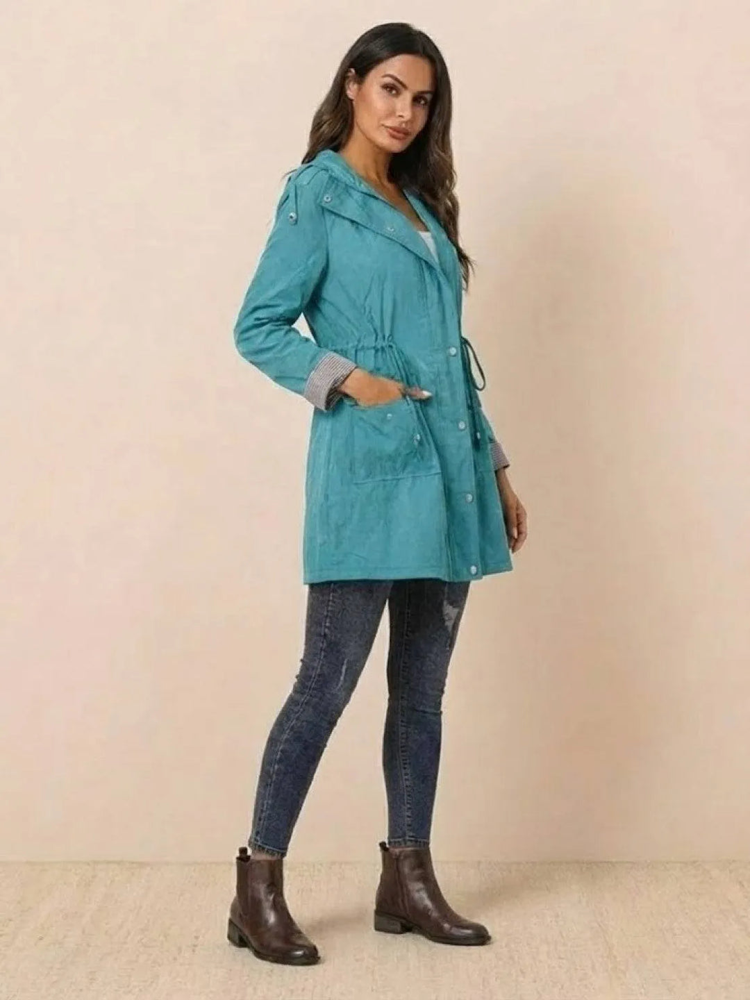 Women's Casual Hooded Jacket with Waterproof