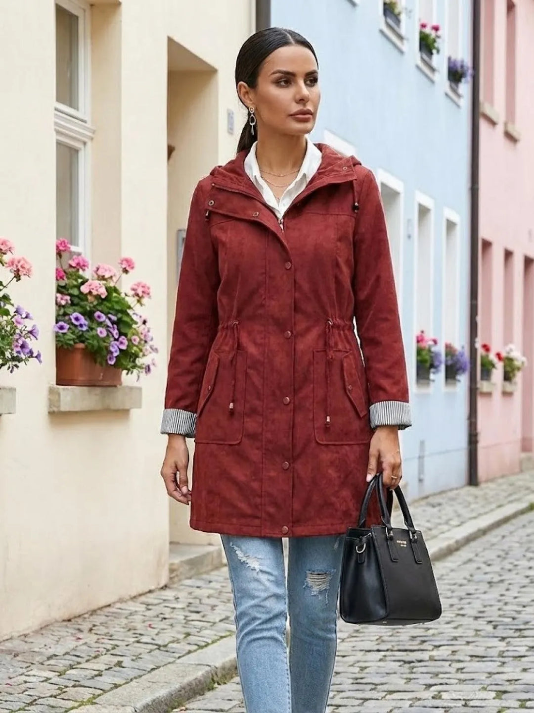 Women's Casual Hooded Jacket with Waterproof