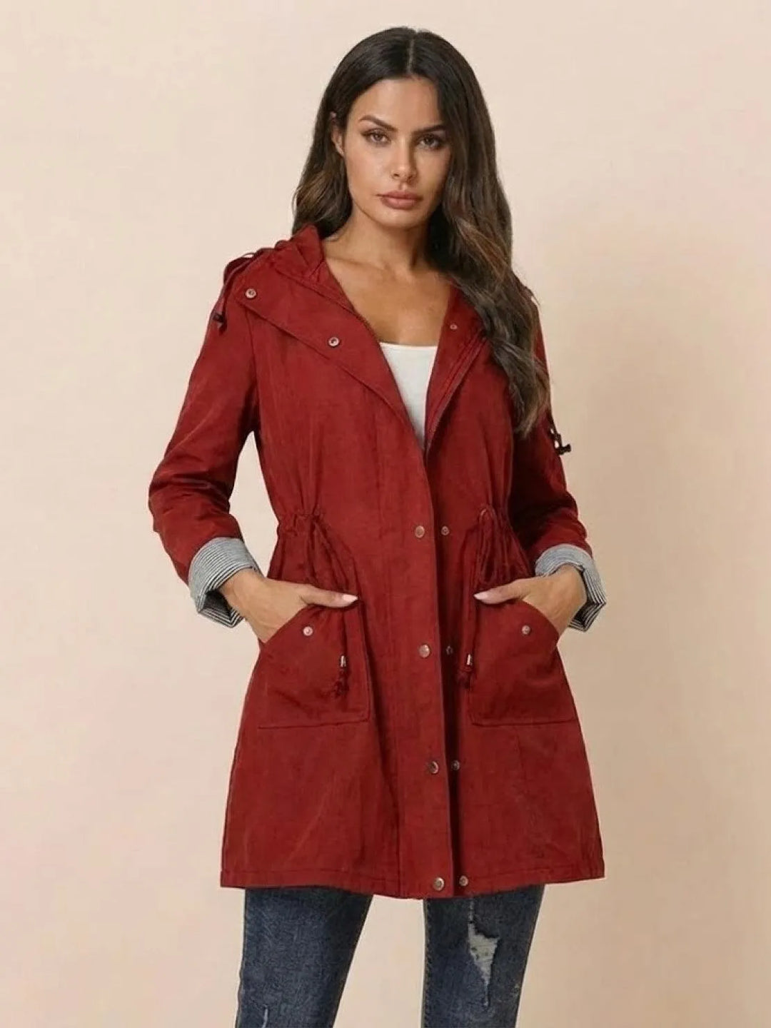 Women's Casual Hooded Jacket with Waterproof