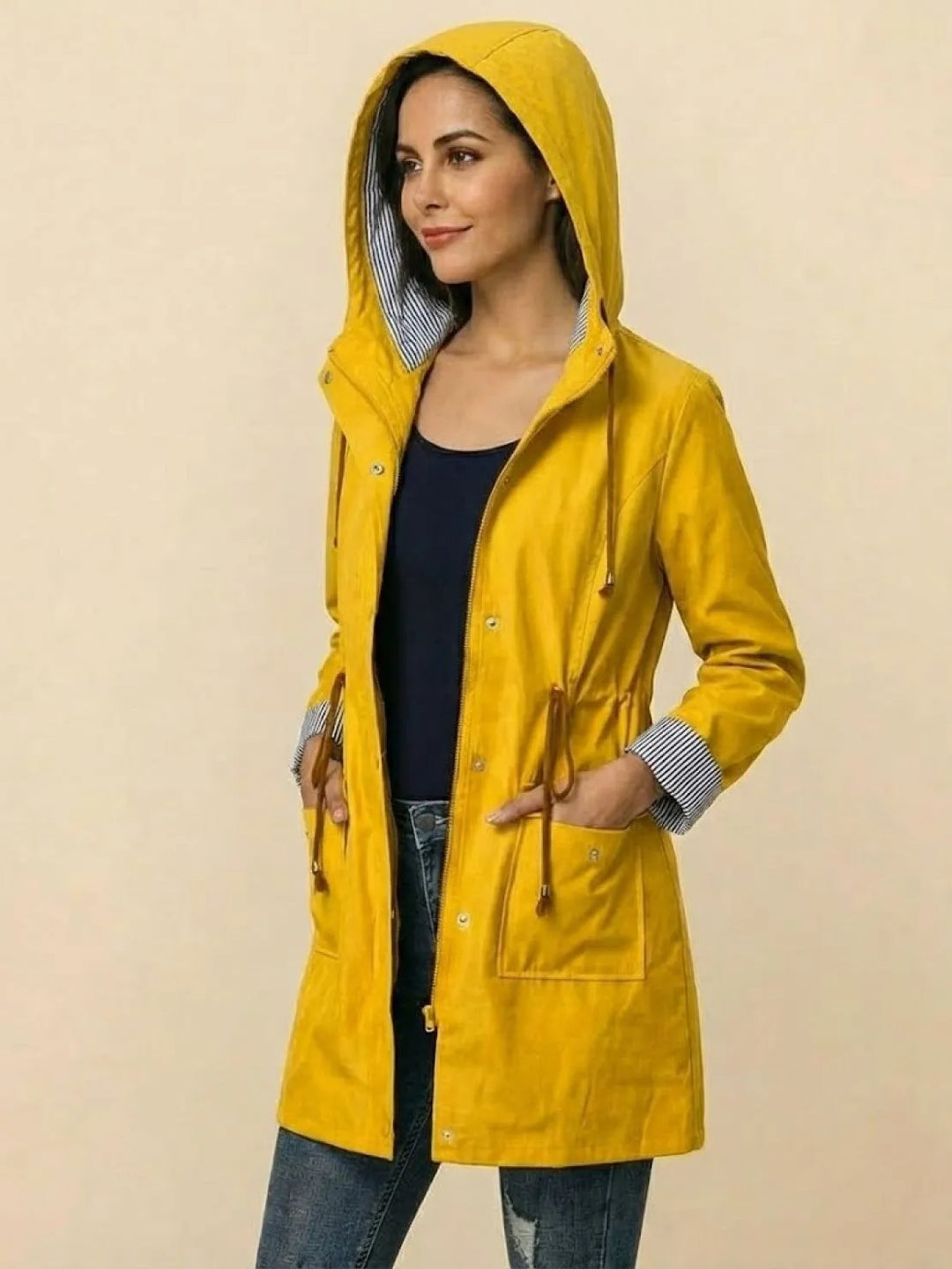 Women's Casual Hooded Jacket with Waterproof