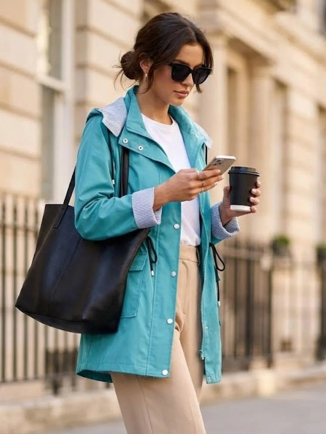 Women's Casual Hooded Jacket with Waterproof