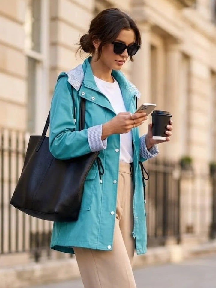 Women's Casual Hooded Jacket with Waterproof