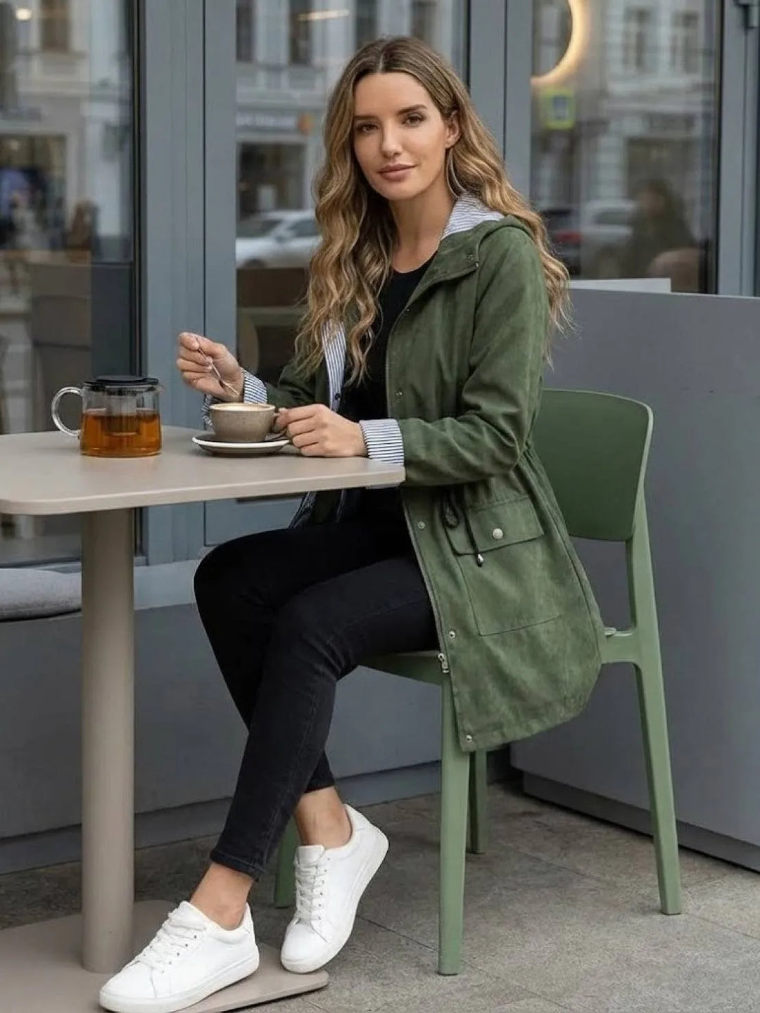 Women's Casual Hooded Jacket with Waterproof