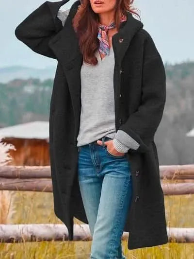 Women's Casual Long Coat with Hood