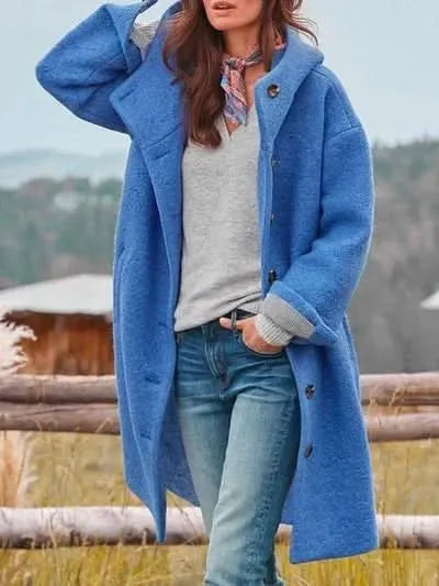 Women's Casual Long Coat with Hood