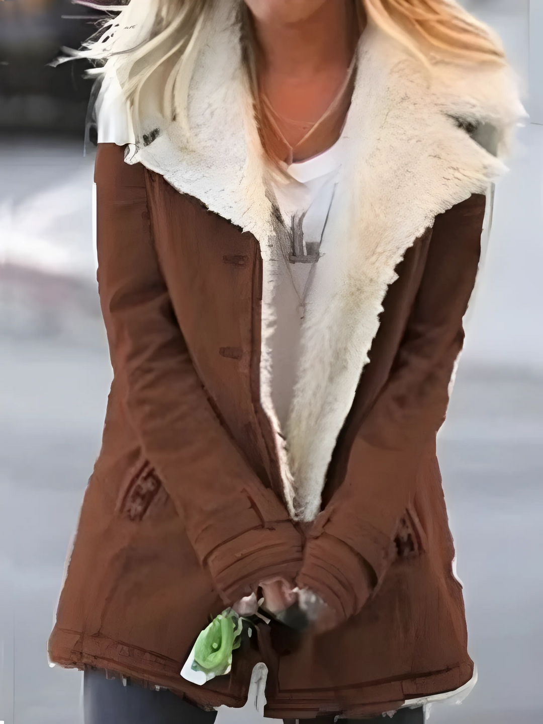 Women's Casual Long Jacket with Sherpa Lined