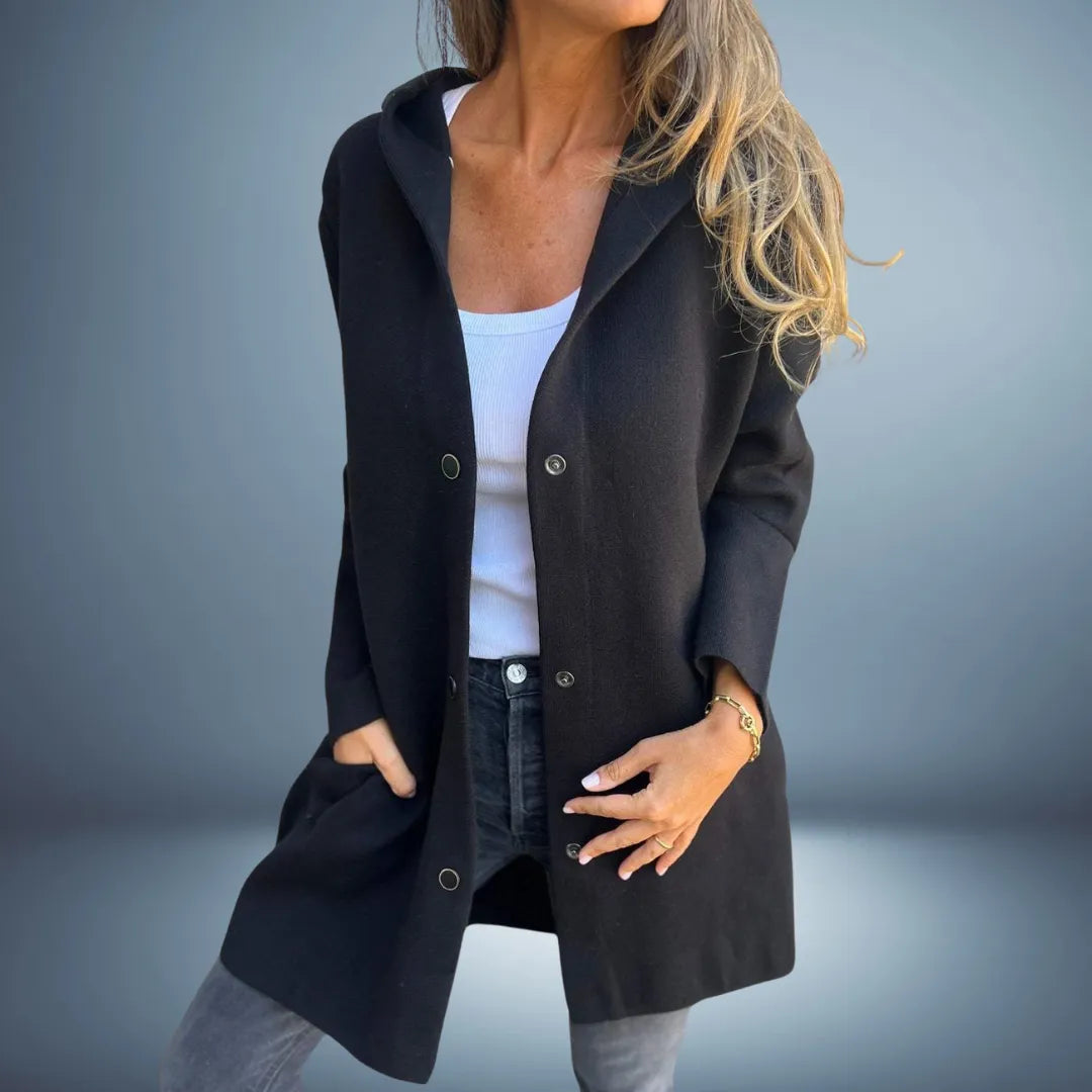 Women’s Casual Longline Coat with Hood