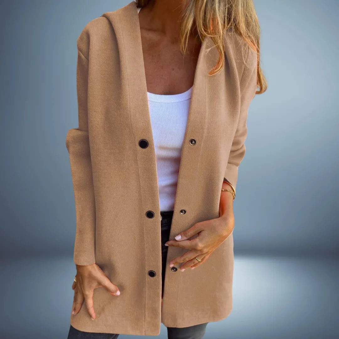 Women’s Casual Longline Coat with Hood