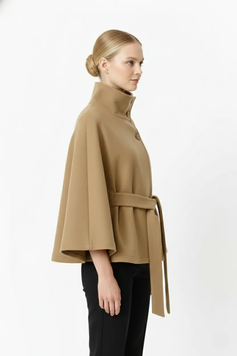 Women’s Casual Work Jacket with Belted Waist