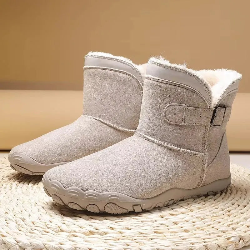 Women's Chunky Ankle Boots with Fur Lining