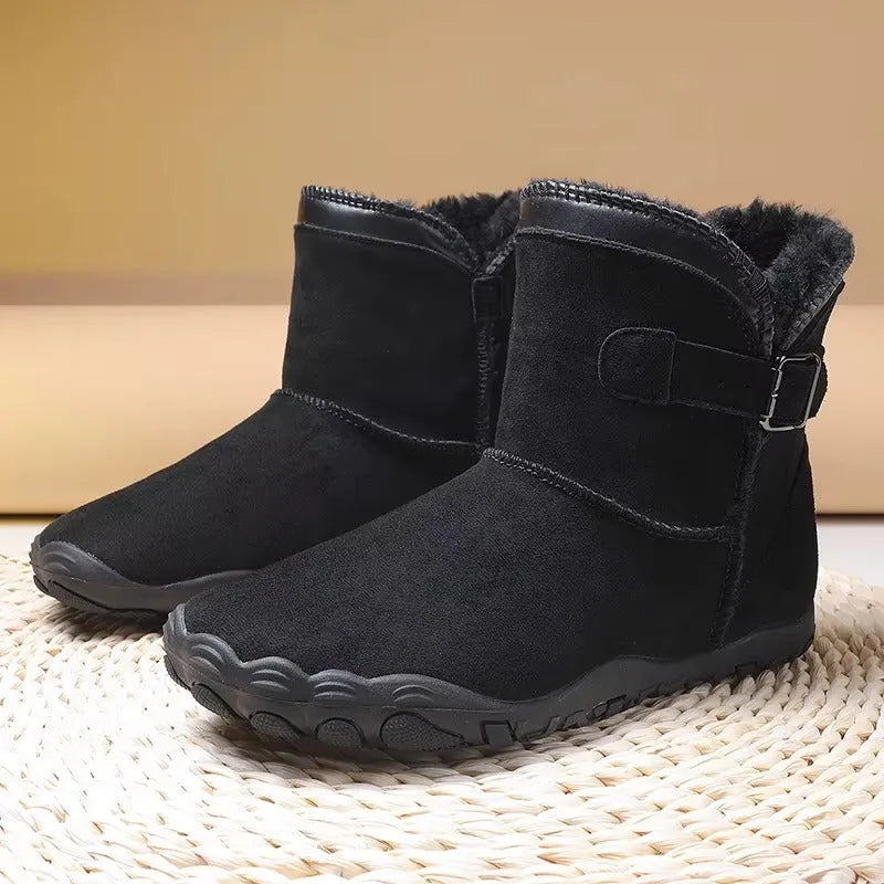 Women's Chunky Ankle Boots with Fur Lining