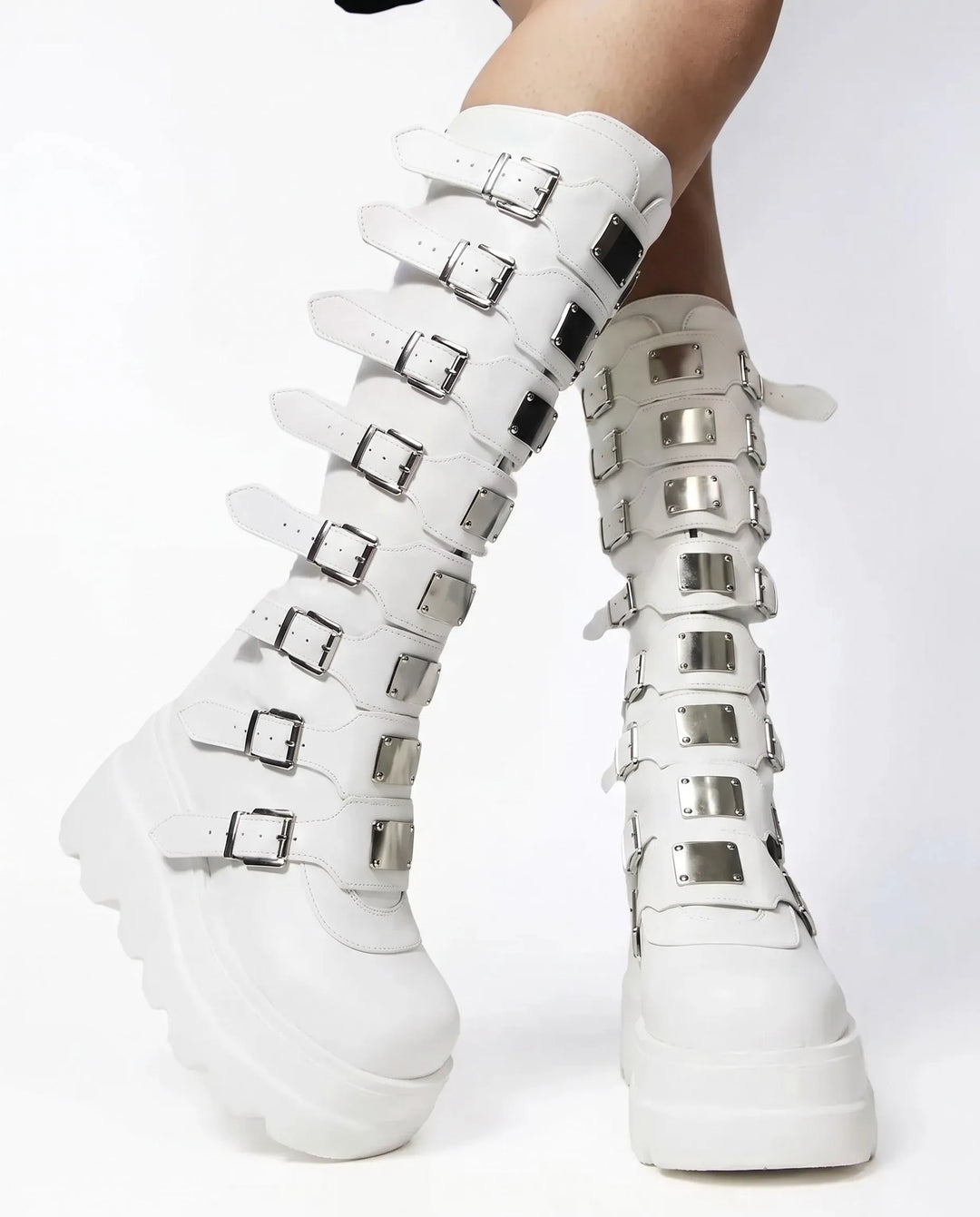 Women's Chunky Knee High Boots with Side Zip