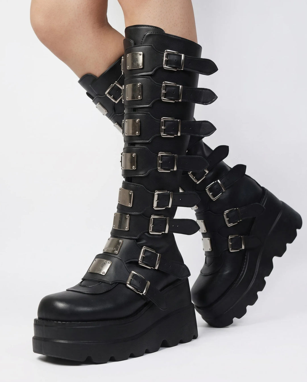 Women's Chunky Knee High Boots with Side Zip