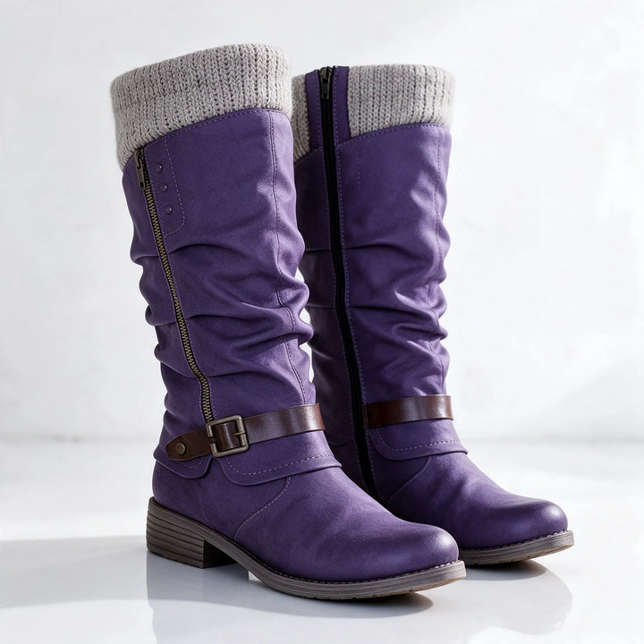 Women's Chunky Knee High Boots with Warm Lining