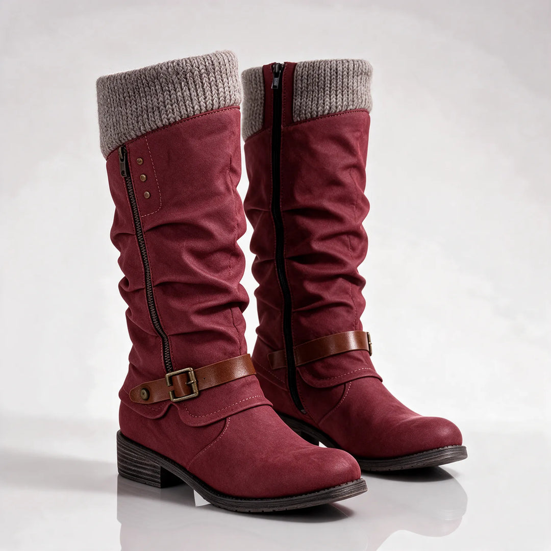 Women's Chunky Knee High Boots with Warm Lining