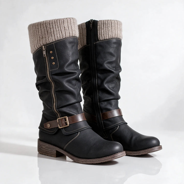 Women's Chunky Knee High Boots with Warm Lining