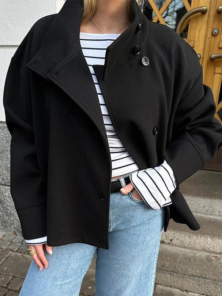 Women's Classic Casual Jacket with High Collar