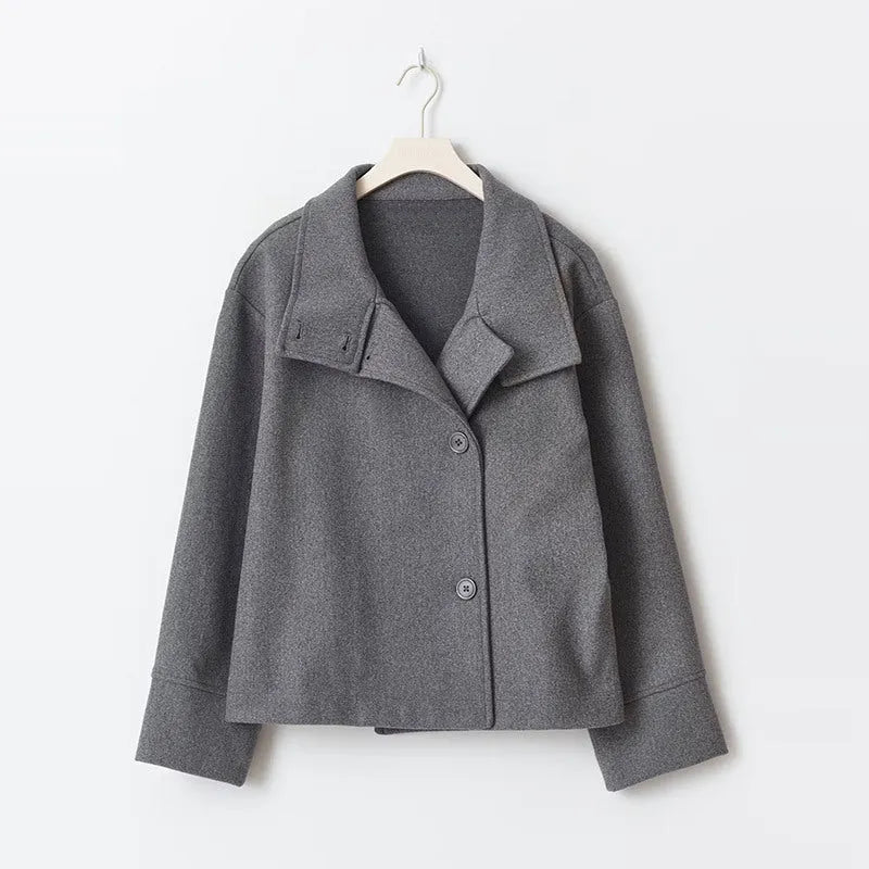 Women's Classic Casual Jacket with High Collar