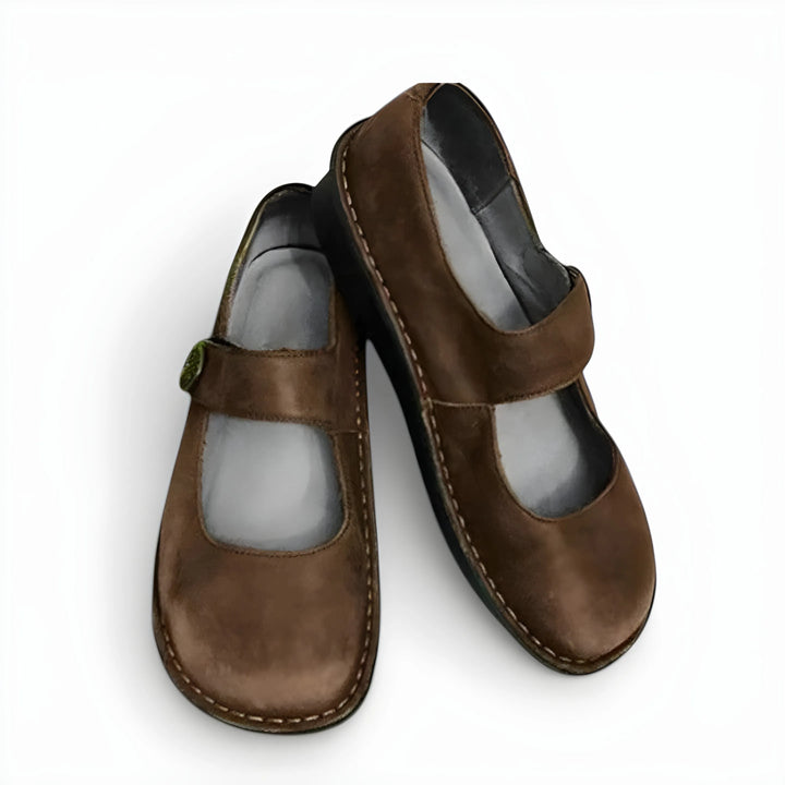 Women's Comfy Flat Mary Jane Shoes with Adjustable Strap