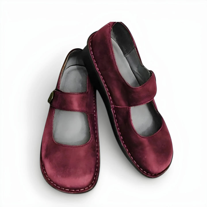 Women's Comfy Flat Mary Jane Shoes with Adjustable Strap