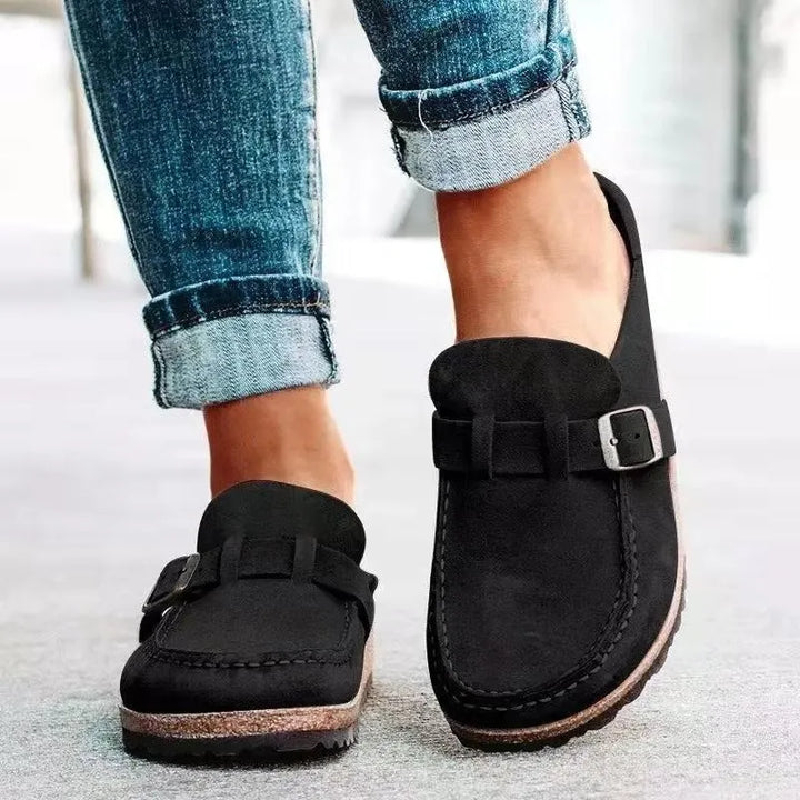 Women’s Comfy Flat Shoes with Buckle Detail