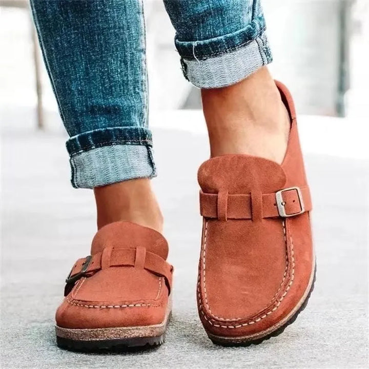 Women’s Comfy Flat Shoes with Buckle Detail