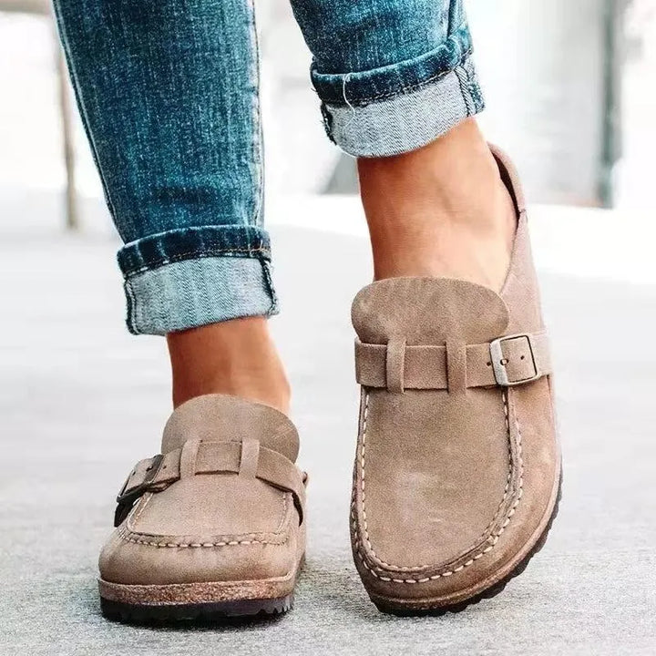 Women’s Comfy Flat Shoes with Buckle Detail