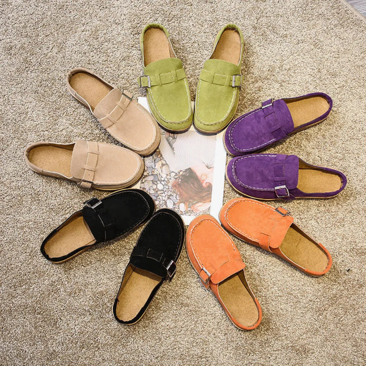 Women’s Comfy Flat Shoes with Buckle Detail