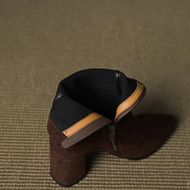 Women's Comfy Heeled Ankle Boots with Lightweight Sole