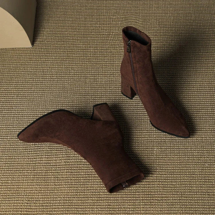 Women's Comfy Heeled Ankle Boots with Lightweight Sole