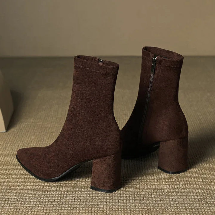 Women's Comfy Heeled Ankle Boots with Lightweight Sole