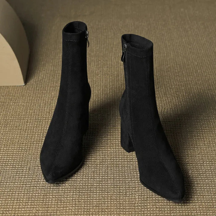 Women's Comfy Heeled Ankle Boots with Lightweight Sole