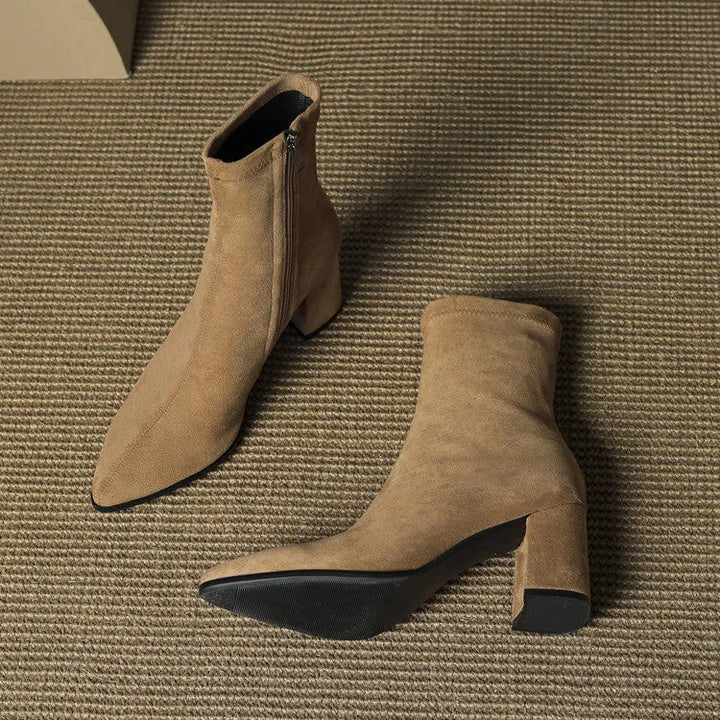 Women's Comfy Heeled Ankle Boots with Lightweight Sole
