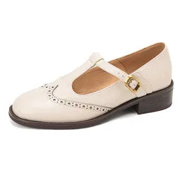 Women's Comfy Heeled Mary Jane Shoes with Adjustable Strap