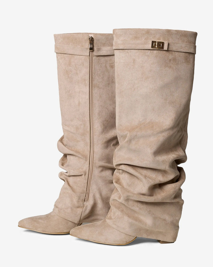 Women's Comfy Knee High Boots with Side Zip