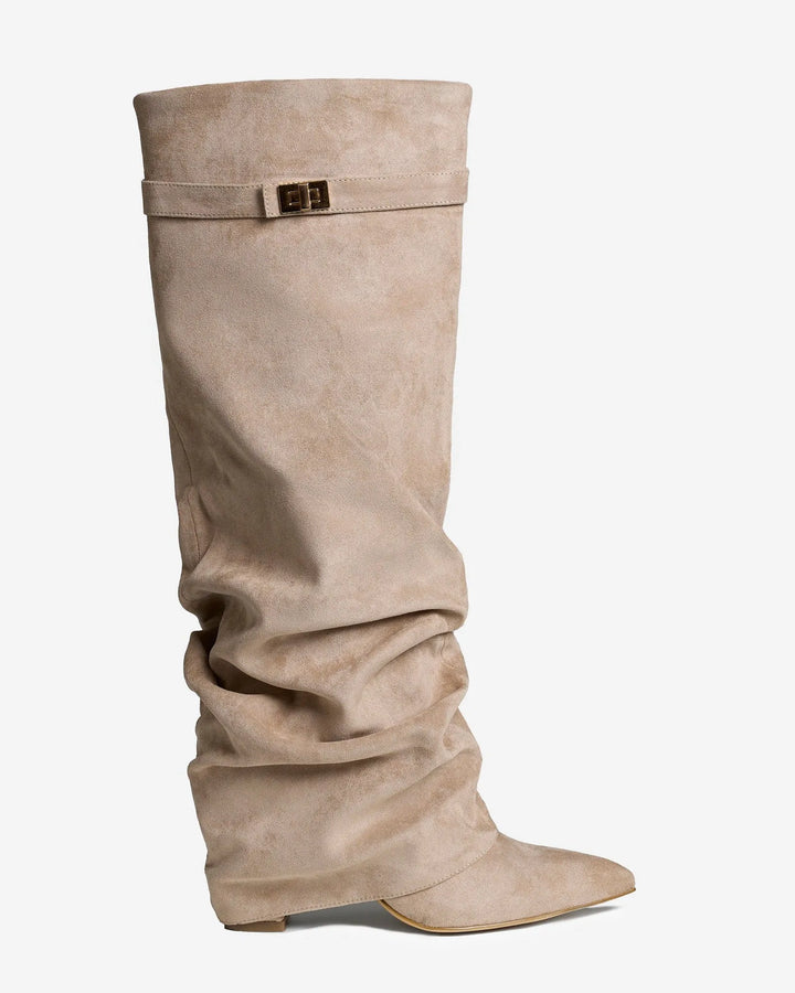 Women's Comfy Knee High Boots with Side Zip