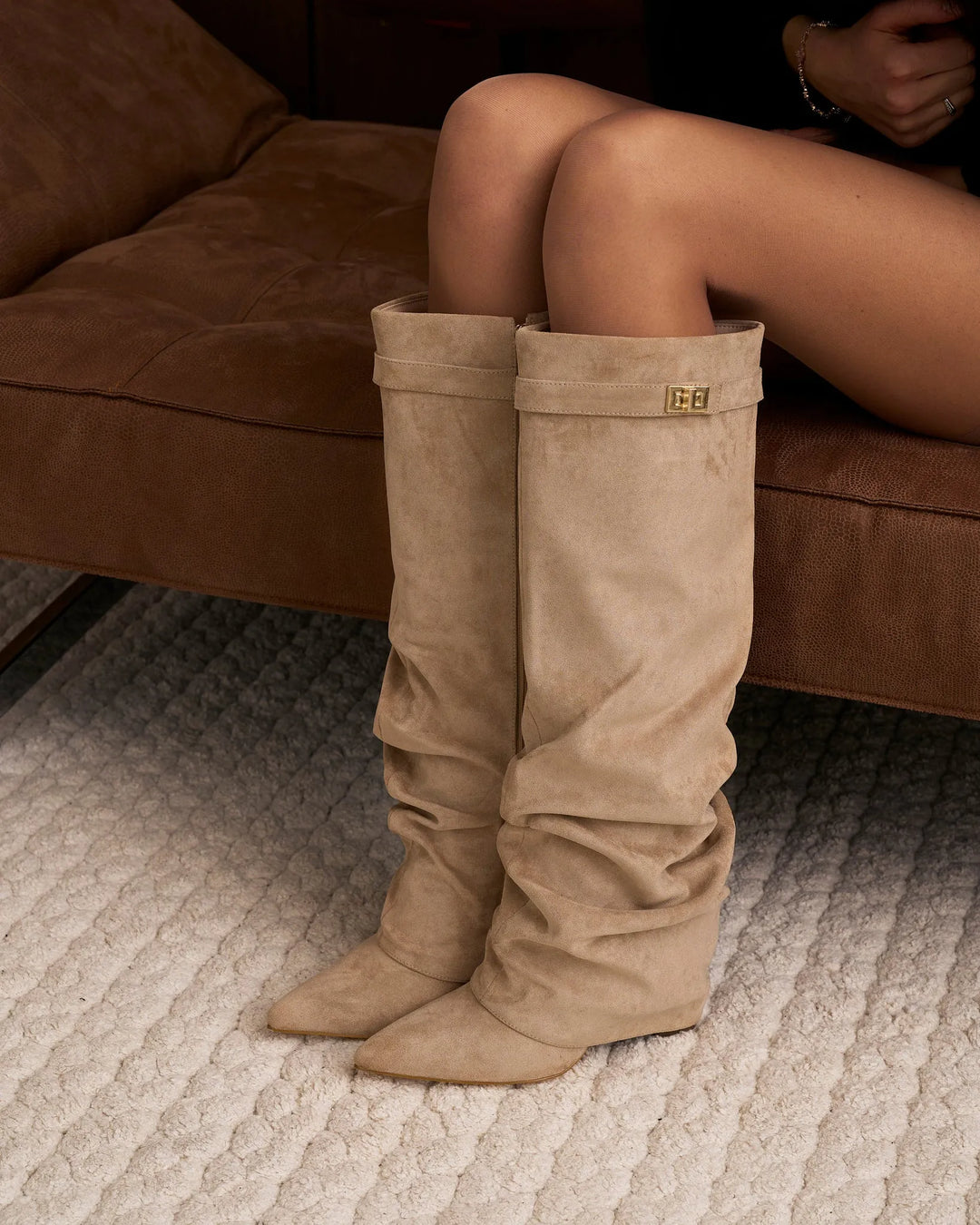Women's Comfy Knee High Boots with Side Zip