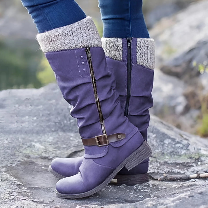 Women’s Comfy Knee High Boots with Wide Calf Fit