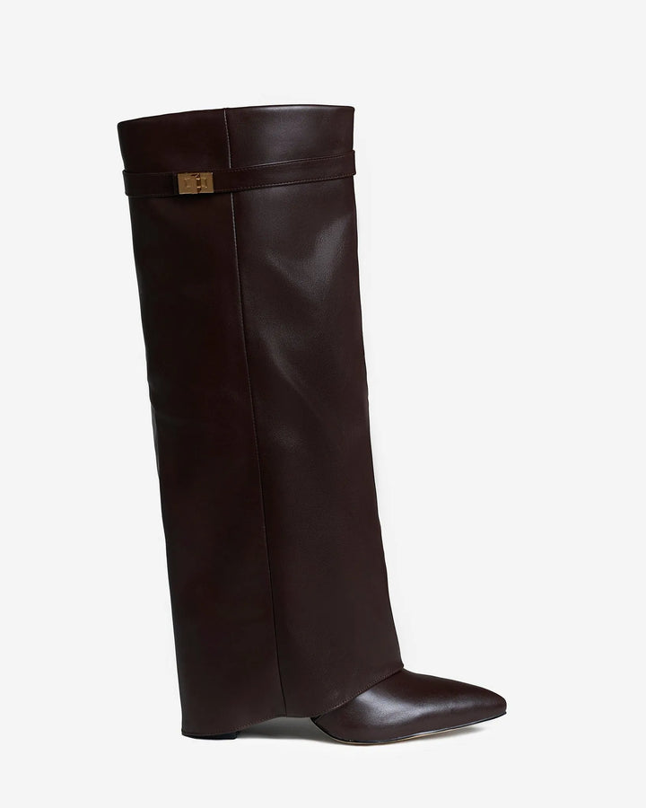 Women's Comfy Leather Knee High Boots with Side Zip