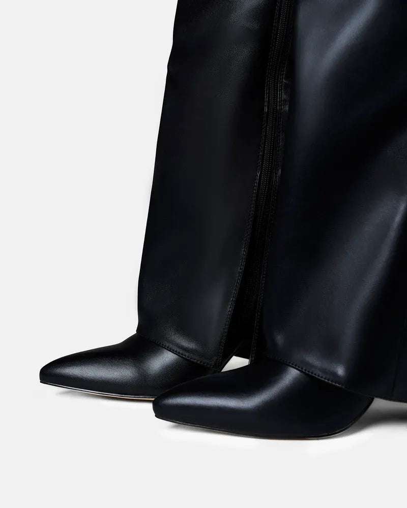 Women's Comfy Leather Knee High Boots with Side Zip