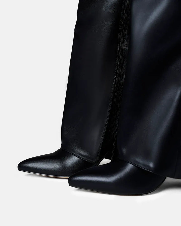 Women's Comfy Leather Knee High Boots with Side Zip